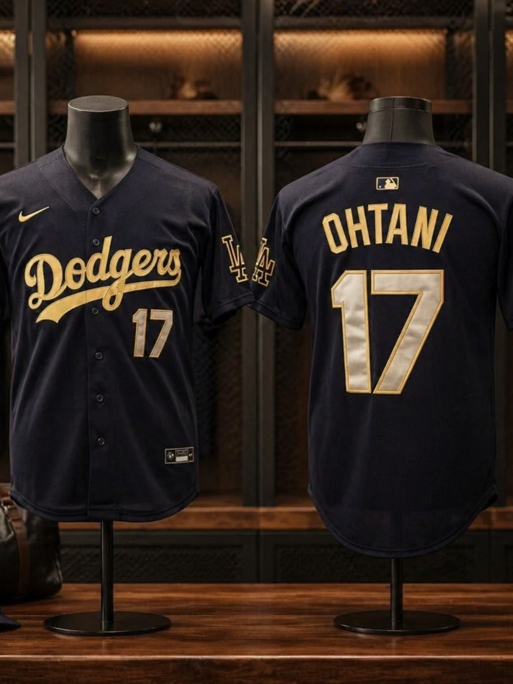 Nike Dodgers black and Gold Ohtani #17 Baseball game jersey size M 🔥 $120⬆️